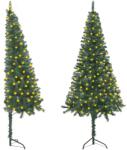 vidaXL Brad de Crăciun artificial de colț cu LED-uri verde 240 cm PVC (3077936)