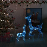 vidaXL 160 LED-es kék akril karácsonyi rénszarvascsalád (329791)