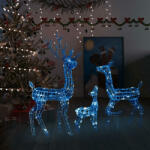 vidaXL 300 LED-es kék akril karácsonyi rénszarvascsalád (329795)