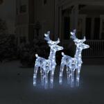vidaXL 2 db akril karácsonyi rénszarvas 80 hideg fehér LED-del (342679)