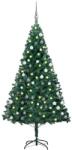 vidaXL zöld PVC megvilágított műkarácsonyfa gömb szettel 120 cm (3077706) - vidaxl