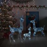 vidaXL 300 LED-es hideg fehér akril karácsonyi rénszarvascsalád (329794)