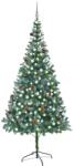vidaXL megvilágított műkarácsonyfa gömb szettel és tobozzal 210 cm (3077701) - vidaxl