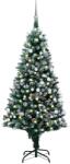 vidaXL megvilágított műkarácsonyfa gömb szettel és tobozzal 180 cm (3077703) - vidaxl