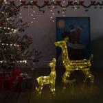 vidaXL 160 LED-es meleg fehér akril karácsonyi rénszarvascsalád (329789)