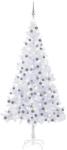 vidaXL fehér megvilágított műkarácsonyfa gömb szettel 240 cm L (3077668) - vidaxl