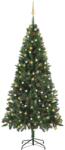vidaXL zöld megvilágított műkarácsonyfa gömb szettel 210 cm (3077798) - vidaxl