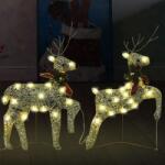 vidaXL 2 db karácsonyi rénszarvas 40 aranyszínű LED-del (342683)