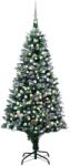 vidaXL megvilágított műkarácsonyfa gömb szettel és tobozzal 210 cm (3077704) - vidaxl