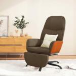 vidaXL Scaun de relaxare cu taburet, maro, material textil (3097397)