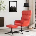 vidaXL Scaun de relaxare cu taburet, roșu, piele ecologică (3097610)