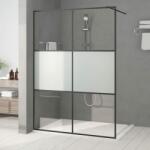 vidaXL Perete cabină duș walk-in negru 140x195 cm sticlă ESG semi-mată (152109)
