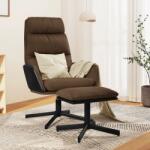 vidaXL Scaun de relaxare cu taburet, maro, textil (3097552)