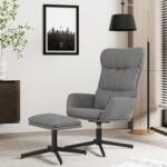vidaXL Scaun de relaxare cu taburet, gri antracit, piele ecologică (3097608)