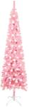 vidaXL Pom de Crăciun subțire cu LED-uri, roz, 120 cm (3077983)