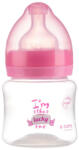 Zizito Biberon din polipropilenă cu gură largă cu tetina Zizito - Little Angel, roz, 125 ml (30006041)