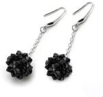  Fekete Kristály Fülbevaló - csak1ekszer