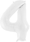 PartyDeco Balon din folie cifra 4 alb 86 cm