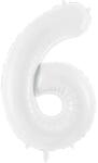 PartyDeco Balon din folie cifra 6 alb 86 cm
