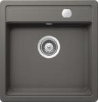 SCHOCK Schock Mono N-100S konyhai mosogatótálca Cristadur Silverstone 490 x 510 mm lefolyó távműködtetővel, gránit kompozit, hagyományos beépítés, sötétszürke (MONN100SSILVSA)