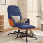 vidaXL Scaun de relaxare cu taburet, albastru, textil (3097391)