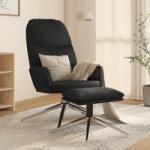vidaXL Scaun relaxare cu taburet, negru, imitație piele întoarsă (3097379)