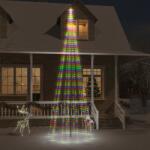 vidaXL karácsonyfa zászlórúdon 732 színes LED-del 500 cm (343529)