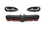 KITT Faruri LED cu Semnal Dinamic cu Grila VW Golf 7 VII (2013-2017) R Design Rosu Performance AutoTuning