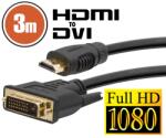 Carguard Cablu DVI-D / HDMI 3m cu conectoare placate cu aur Best CarHome