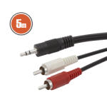 Carguard Cablu RCA / JACK fisa 2x RCA - fisa 3, 5 st JACK 5m Best CarHome