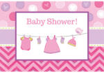 Amscan Baby Girl Shower meghívó 8 db-os (DPA491489)