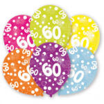 Amscan Happy Birthday 60 léggömb, lufi 6 db-os 11 inch (27, 5cm) (DPA996547) - kidsfashion
