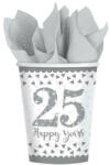  25. Anniversary, Házassági évforduló papír pohár 8 db-os 266 ml (DPA9902200)