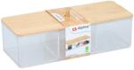 Alpina Kozmetikai tároló, 23, 4x9, 5x7cm műanyag+bambusz tető (XEH25218060)