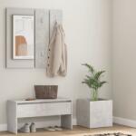 vidaXL Set de mobilier pentru hol, gri beton, lemn prelucrat (3082057) Garderoba