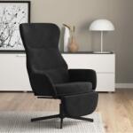 vidaXL Scaun de relaxare cu taburet, negru, catifea (3097501)