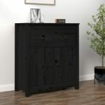 vidaXL Servantă, negru, 70x35x80 cm, lemn masiv de pin (813753) Comoda