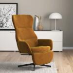 vidaXL Scaun de relaxare cu taburet, maro, catifea (3097503)