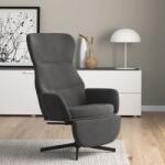 vidaXL Scaun de relaxare cu taburet, gri închis, catifea (3097496)
