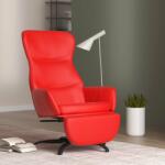 vidaXL Scaun de relaxare cu taburet, roșu, piele ecologică (3097456)