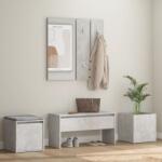 vidaXL Set de mobilier pentru hol, gri beton, lemn prelucrat (3082066) Garderoba