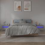 vidaXL Noptiere cu lumini LED, 2 buc. , gri sonoma, 60x35x40 cm (3144973)