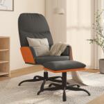 vidaXL Scaun de relaxare cu taburet, gri închis, textil (3097388)