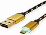 Roline Cable USB2.0 A-Micro B, M/M, 1m, Gold, 11.02. 8319