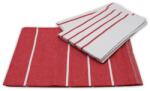 4-Home Piros csíkos egyiptomi pamutból készült konyharuha, 50 x 70 cm, 3 db-os szett