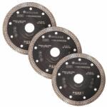 RICHMANN Disc diamantat turbo subtire, ceramica, taiere umeda si uscata, set 3 buc, 125 mm/22.23 mm, Richmann Exclusive (C4851P3) - artool Disc de taiere