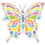 Grabo Balon folie fluturas multicolor holografic 80 cm