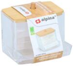 Alpina Kozmetikai tároló, 8, 8x5x7cm műanyag+bambusz tető (XEH25218061)