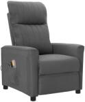 vidaXL Fotoliu de masaj electric rabatabil, gri deschis, textil (3098889)