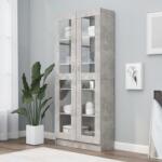 vidaXL Dulap cu vitrină, gri beton, 82, 5 x 30, 5 x 185, 5 cm, PAL (802772) Biblioteca